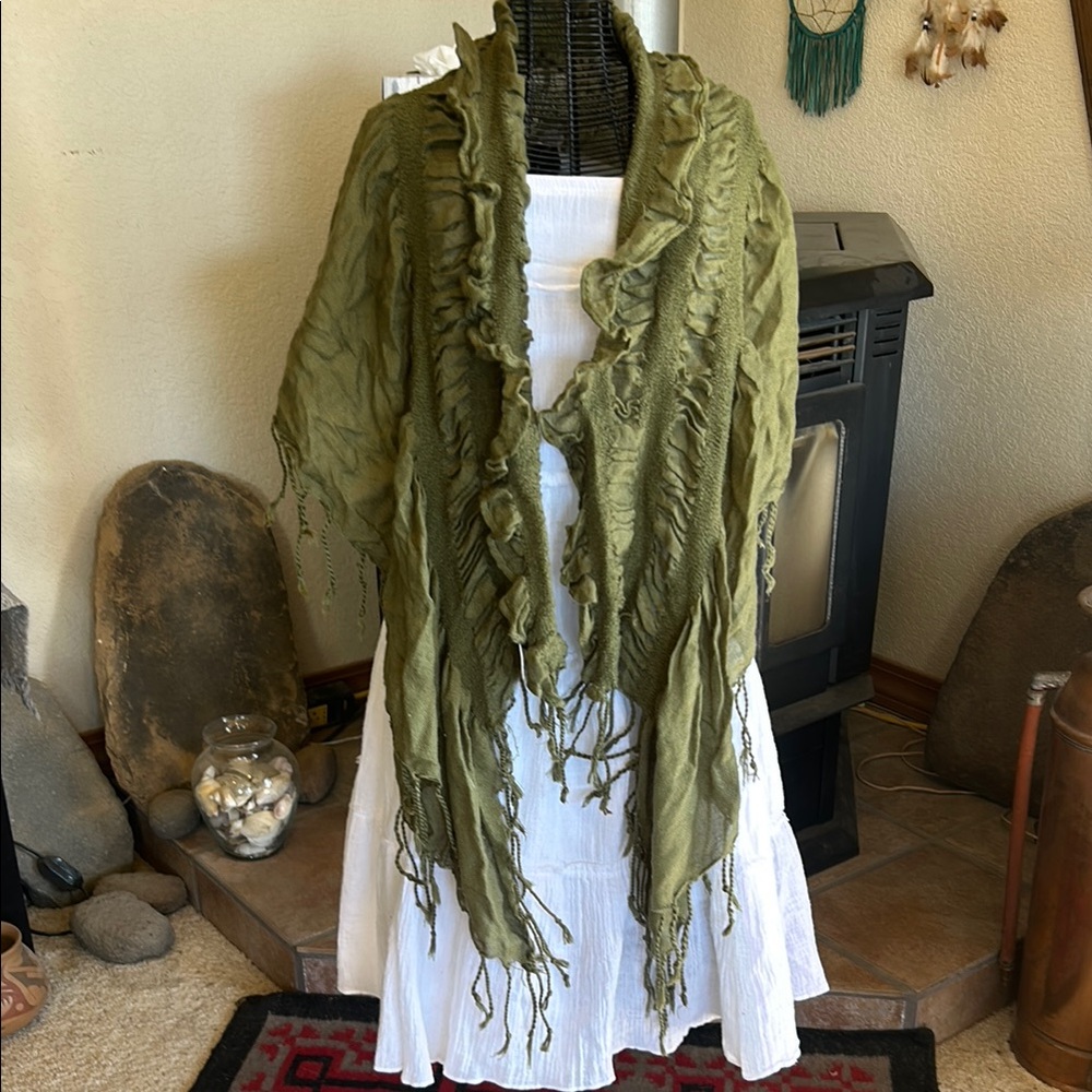 Frenchi Olive Green Scarf Wrap